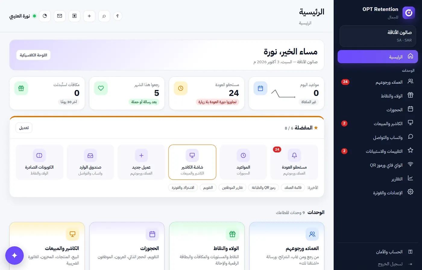 لوحة التحكم تعرض كل صباح من تأخرت عن دورتها المعتادة
